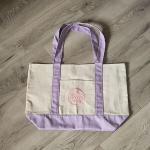 Trader Joe's Large Lavender Canvas Tote Bag NWOT
